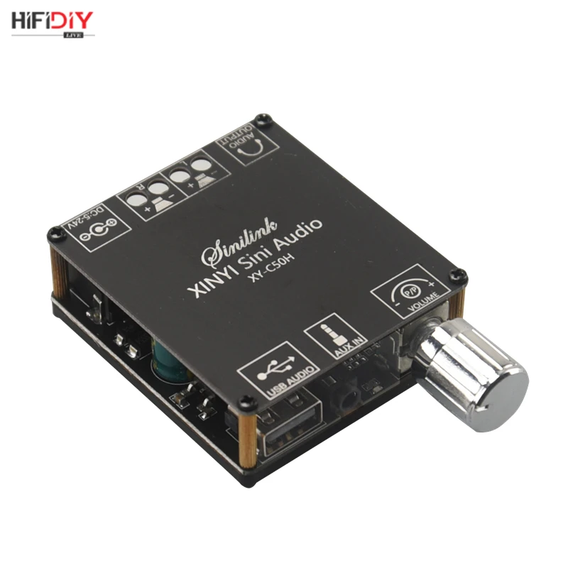 HIFIDIY LIVE C50L Bluetooth 5.0 AUX  Digital Power Amplifier board 2x 50W speaker Stereo Audio AMP Module Home music