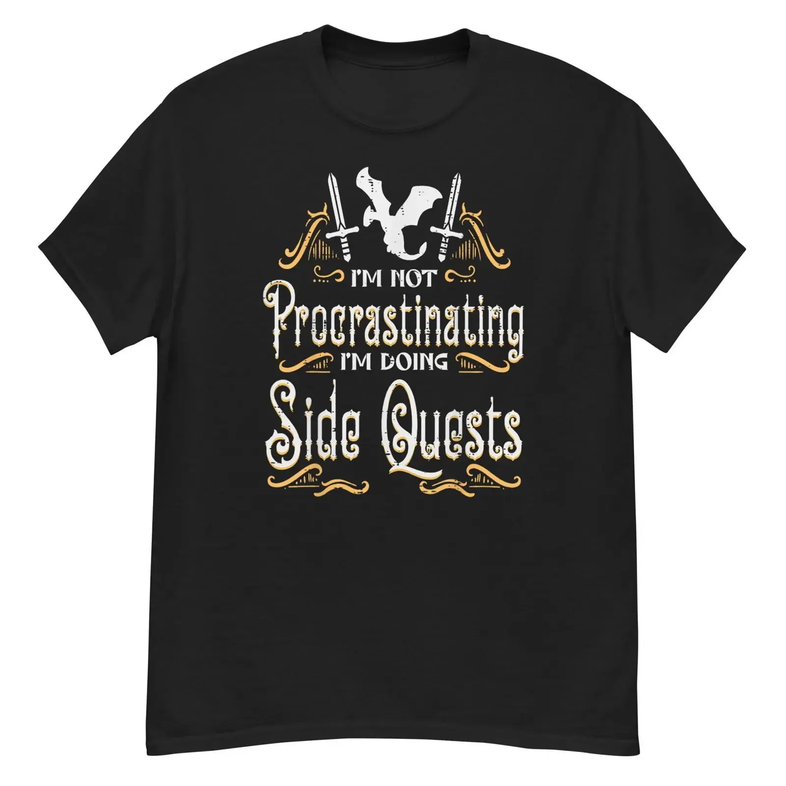 I amp 39 m not procrastinating doing side quests T Shirt men vintage Washed homme Stylish Casual Stretched Breathable fashion