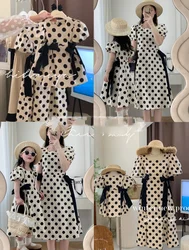 Family Matching Clothes Summer Polka Dot Mother Kids Mom Daughter Dresses Family Look Women Girls Dress Mommy And Me Clothes