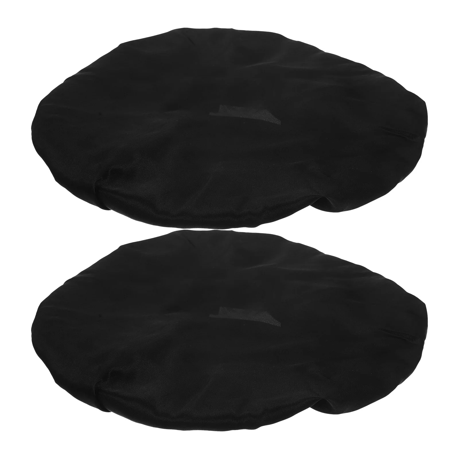 

2pcs Baby Sleeping Bonnet Hats Black Polyester Kids Hair Beanies Boys Girls Soft Elastic Bath Caps Home Goods