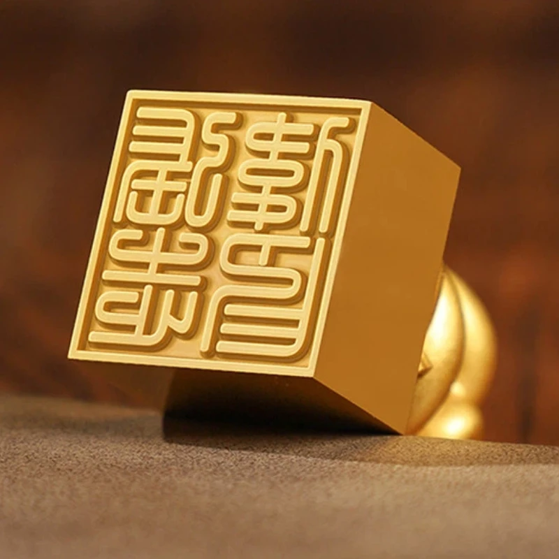 Custom Brass Name Seal Chinese Zodiac Animal Personalized Private Chop Stamp For Calligraphy Ink Painting Seal Carving Ornament