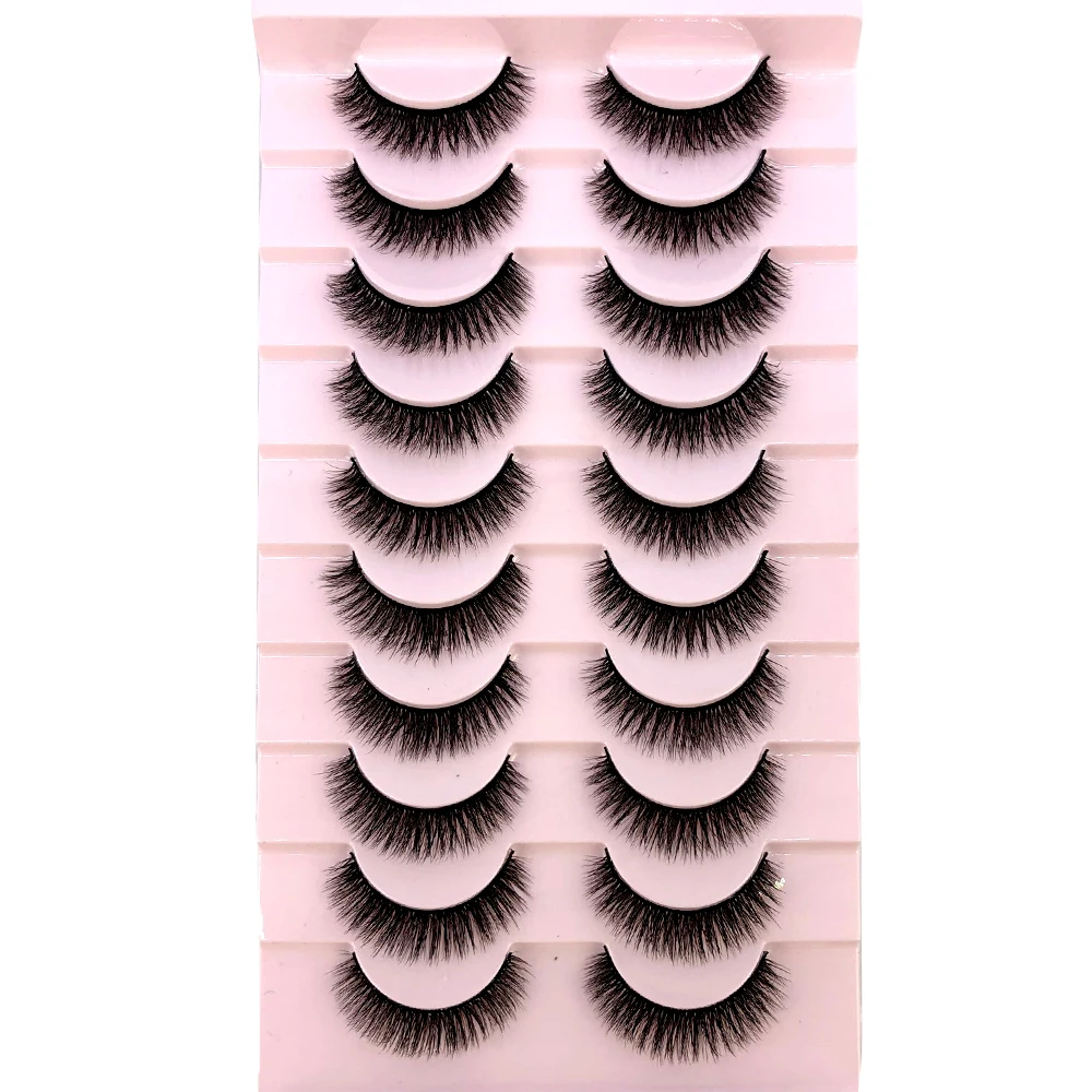 Neue 10 Paar 3D Faux Nerz Haar Falsche Wimpern Natürliche Unordentliche Wimpern Kreuzmuster Wispy Flauschige Wimpern Verlängerung Augen Make-Up-Tools – Detail 13