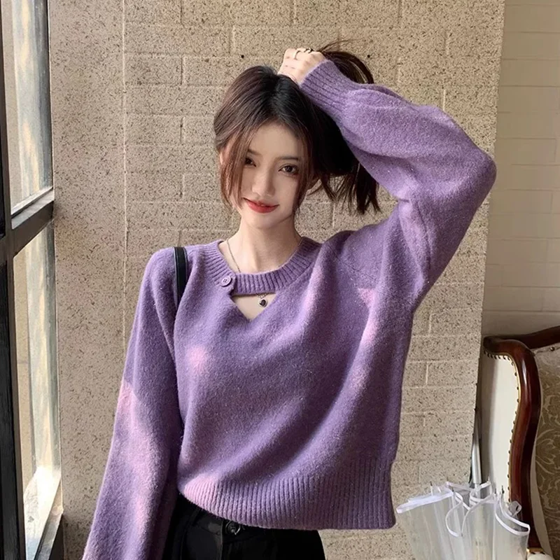 

Fashion 100% Merino Wool Sweater Elegant Cashmere Pullover Women O-Neck Long Sleeve Knitwear Basic Clothing Jumper Tops