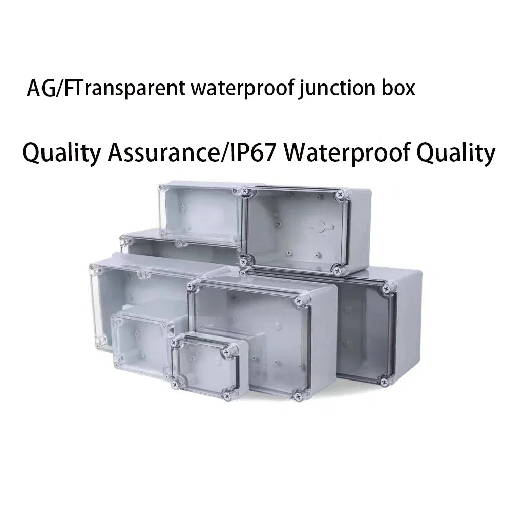 Waterproof junction box IP67 Outdoor monitoring rain proof box Transparent cover waterproof shell ABS plastic sealing box