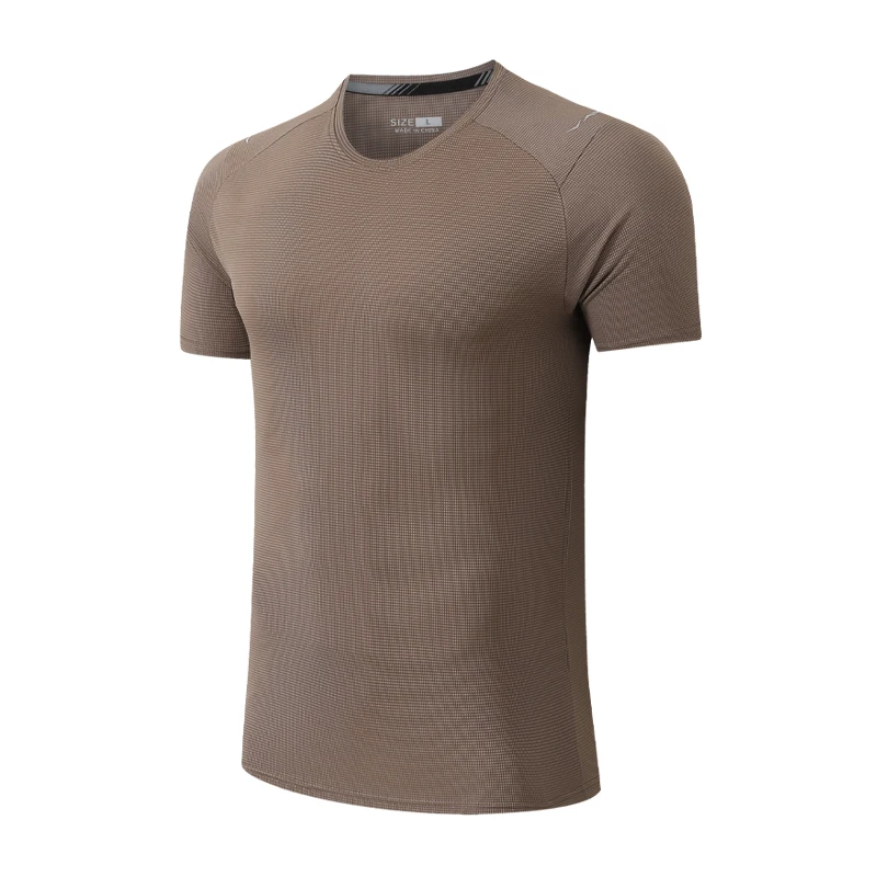 

Quick Dry Polyester Shirts Running Workout Gym Breathable Reflective Training Tee Trainer High Quality Round Neck Short Sleeve