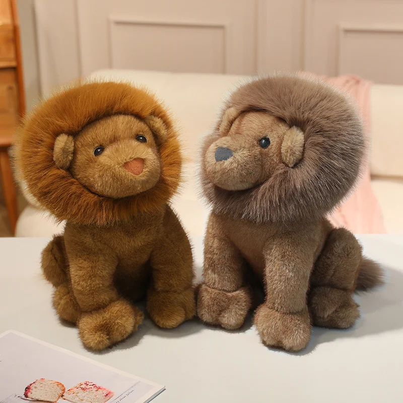 

Sitting Plush Lion Toy Lifelike Wild Animal Male Lion Plush Toy Stuffed Animal Fluffy Soft Doll Kids Toys Children Birthday Gift