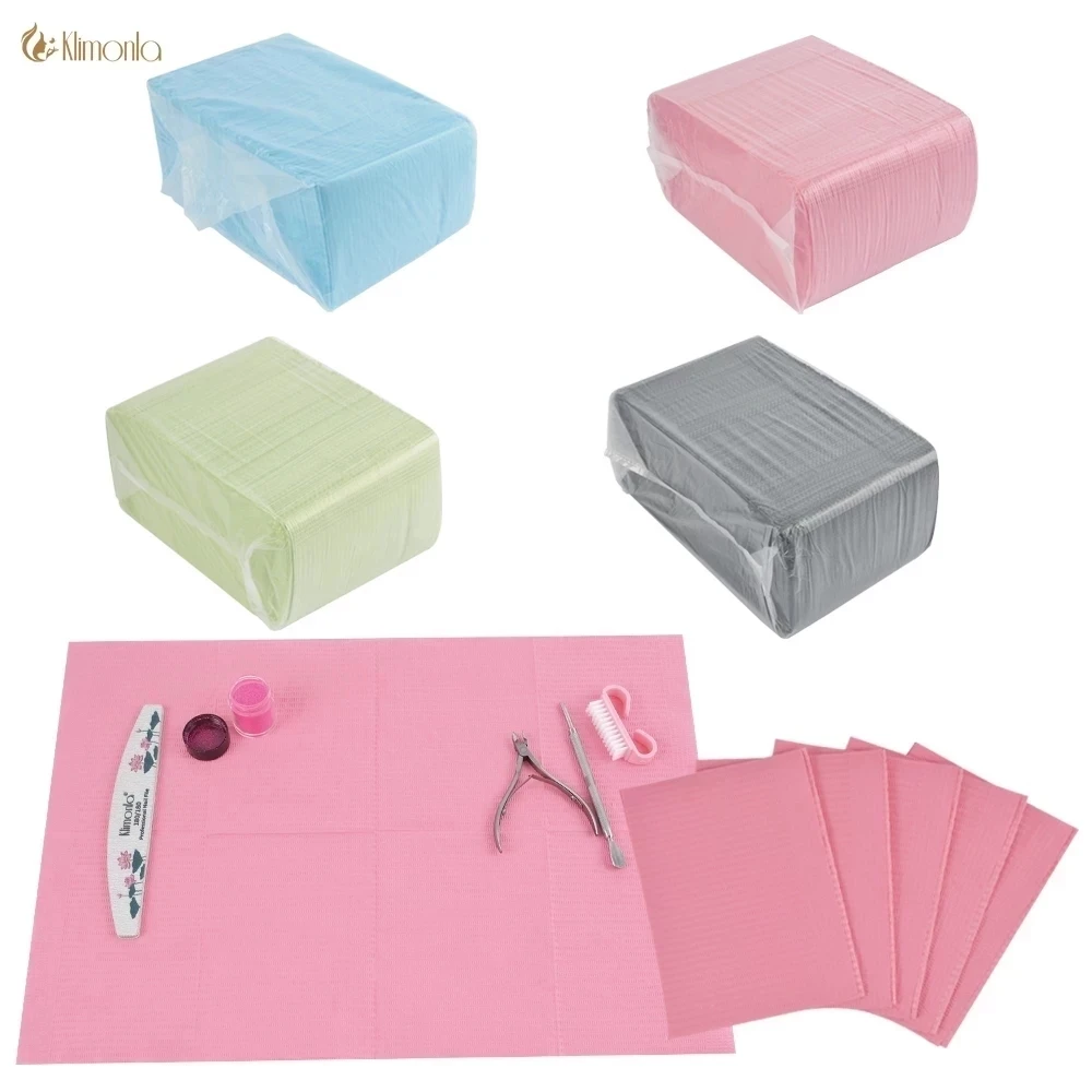 Foldable Nail Polish Disposable Hand Cushion Holder Tablecloth Lint Paper Pad Nails Art Cleaning Hand Mat Napkin Manicure Tools