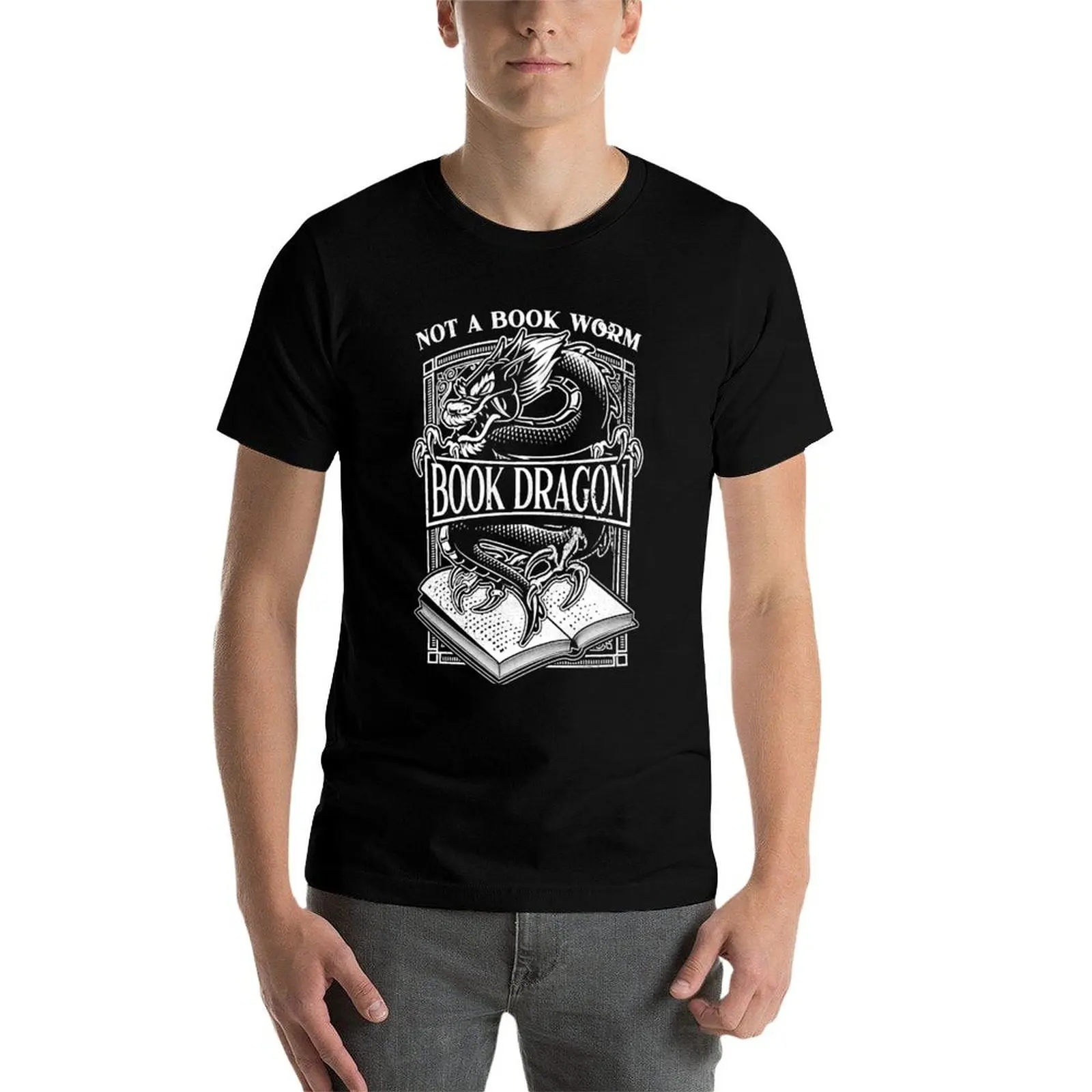 

Not A Book Worm Book Dragon Reading T-Shirt t shirts for man cotton t shirts cotton 100% t shirts designer T-Shirt