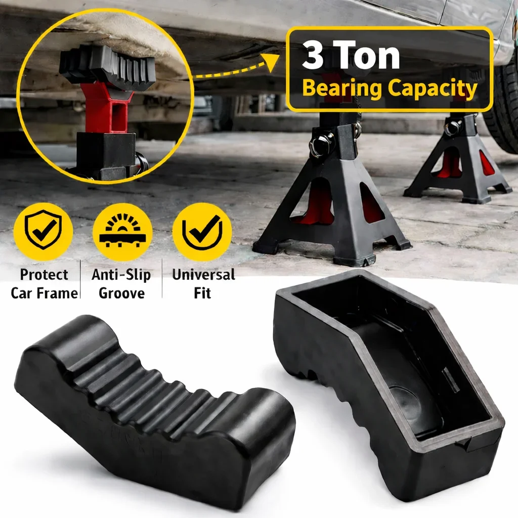 2pcs Car Slotted Lift Jack Stand Rubber Pad Floor Adapter Rail Grip Repair Pads 6ton Pinch Lifting Universal