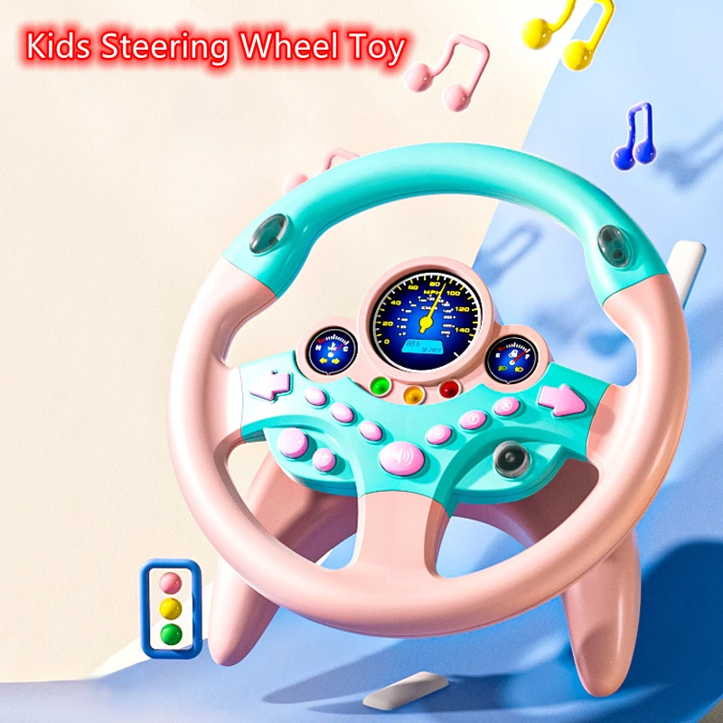 Giocattolo per volante per bambini - Gioco di finzione del sedile posteriore con luci e musica - Divertente simulatore di guida prescolare, regalo per i più piccoli