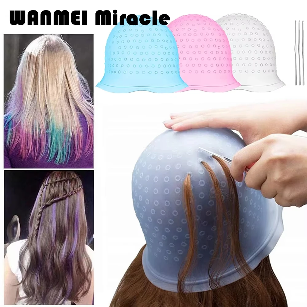 

1 упаковка, матовая шапочка для краски для волос, розовая силиконовая шапочка для вязания крючком, парикмахерский специальный инструмент для окрашивания, анти-капельное окрашивание, точная часть