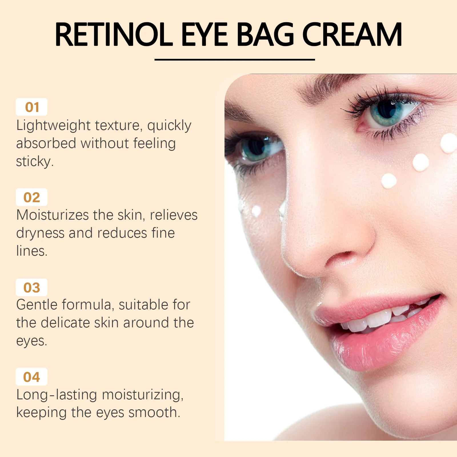 

Remove Eye Bags Cream Anti-Aging Improve Puffiness Dark Circles Reduce Wrinkles Nourish Brighten Skin Retinol Firming Eye Cream