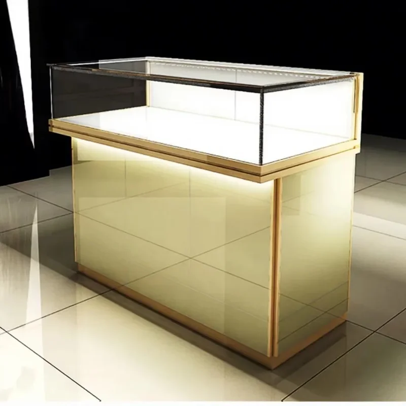 custom.Custom Luxury LED Jewelry Display Cabinet with Eco-Friendly Design Retail Showrooms and Malls-Customizable Size