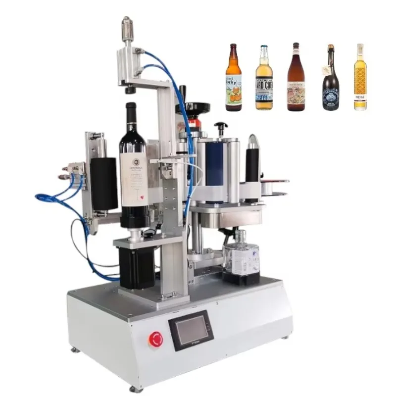 Semi‑Automatic Round Bottle Labeling Machine Desktop Wine Glass Bottle Sticker Label Applicator Customized