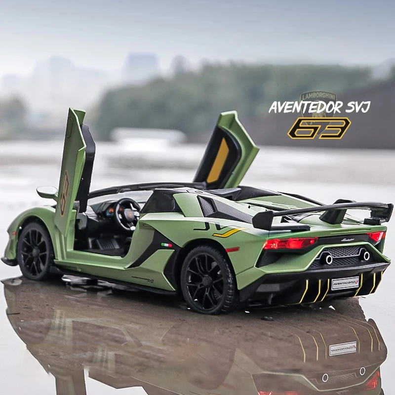 1:24 Lamborghinis Aventador SVJ63 Alloy Model Car Toy Diecasts Metal Casting Sound and Light Car Toys For Children Vehicle