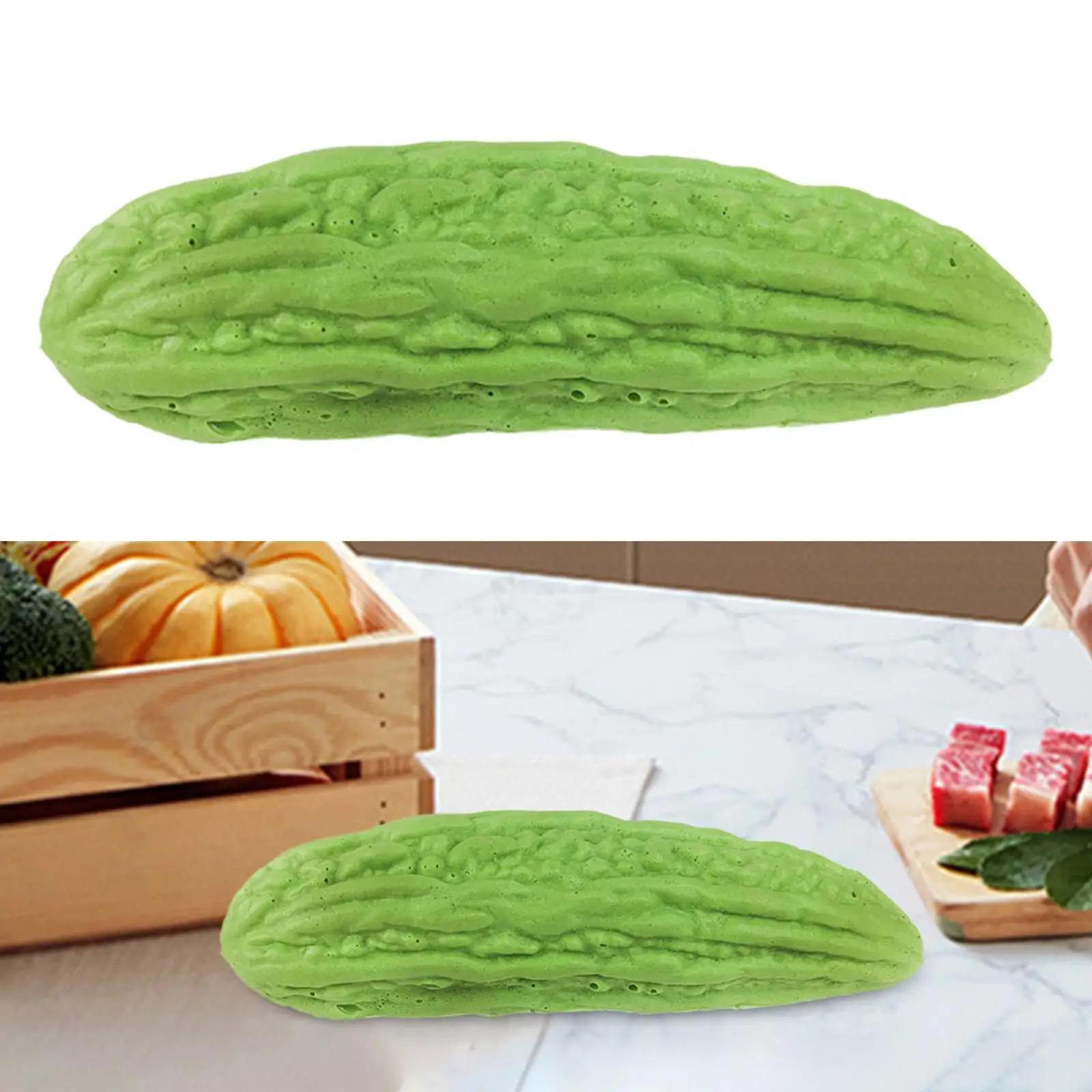 Artificial Bitter Gourd Faux Fruit Model Home Ornaments Store Decor Portable Realistic Vegetable for Cabinet Party Garden