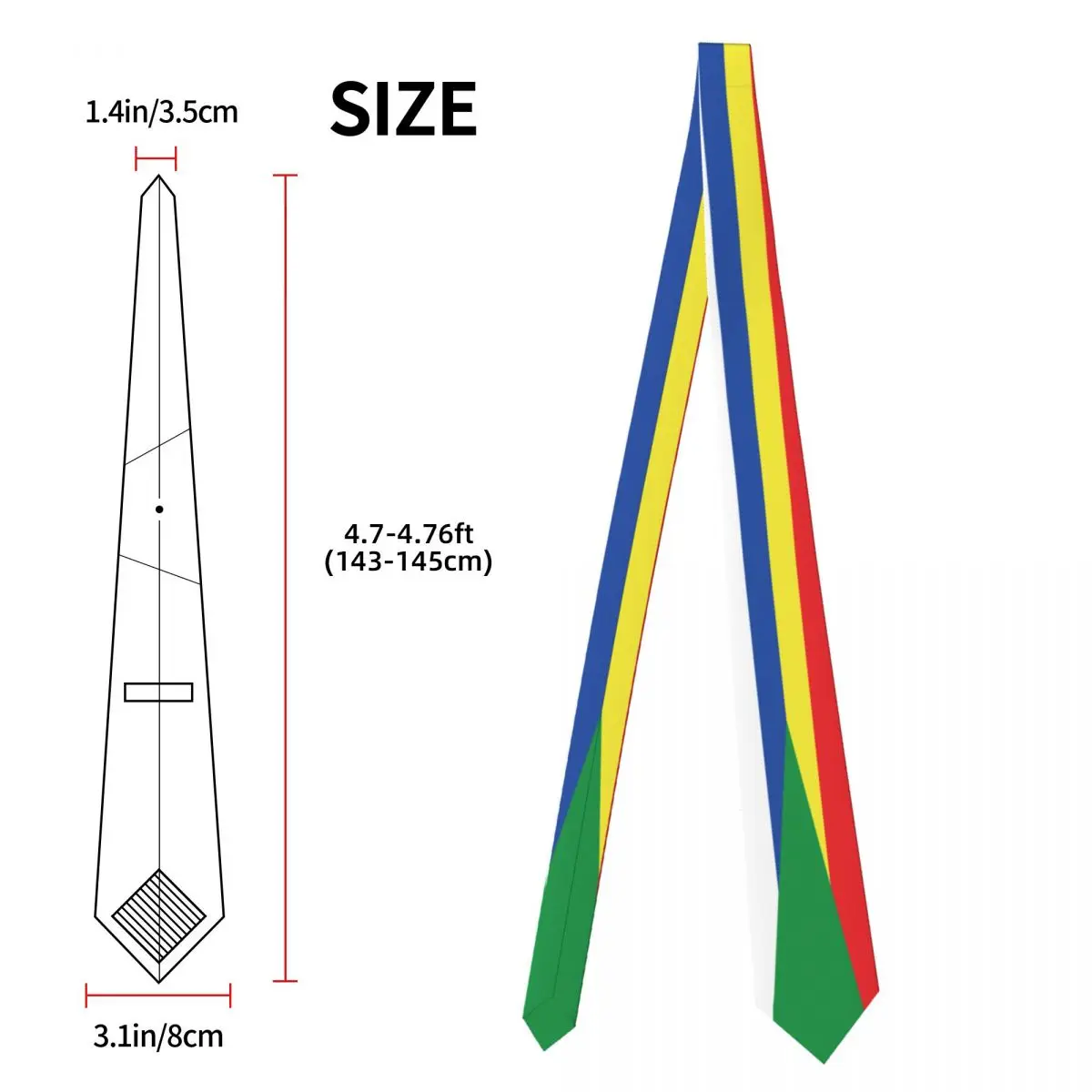 Gravatas finas casuais masculinas, gola estreita, bandeira dos drusos, presente para acessórios clássicos