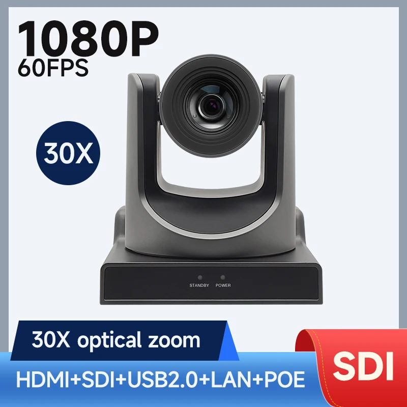 POE 30X Zoom1080P PTZ Video Conference Camera HDMI LAN SDI  For Educate Live Business Meeting Equipment Remote Teaching