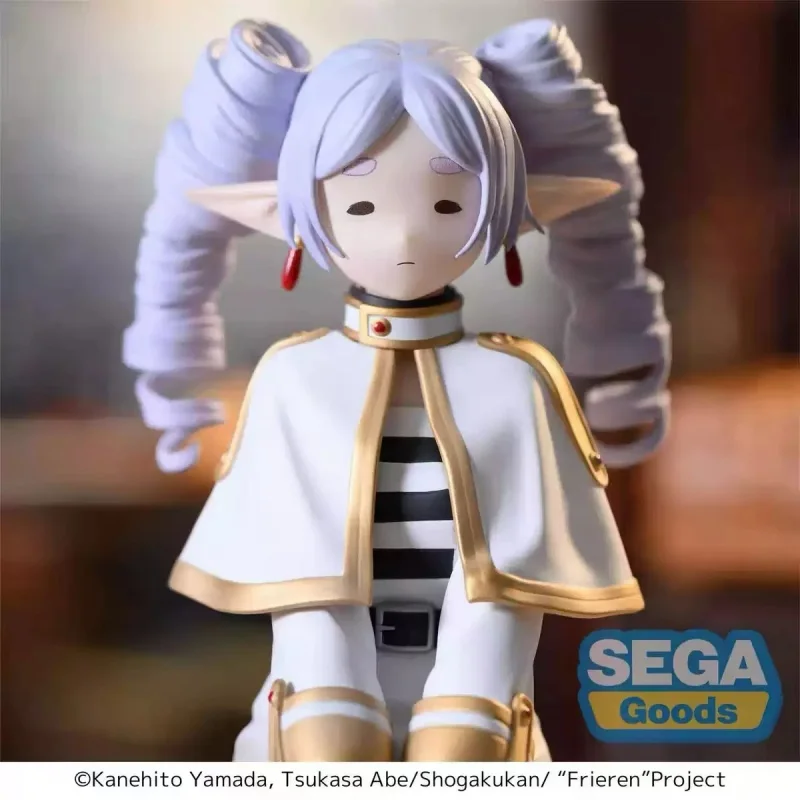 [Em estoque] Brinquedo de anime Sega genuíno Frieren: Além do fim da jornada Frieren se transforma em cabelos cacheados, brinquedo de ornamento de modelo de estatueta fofa