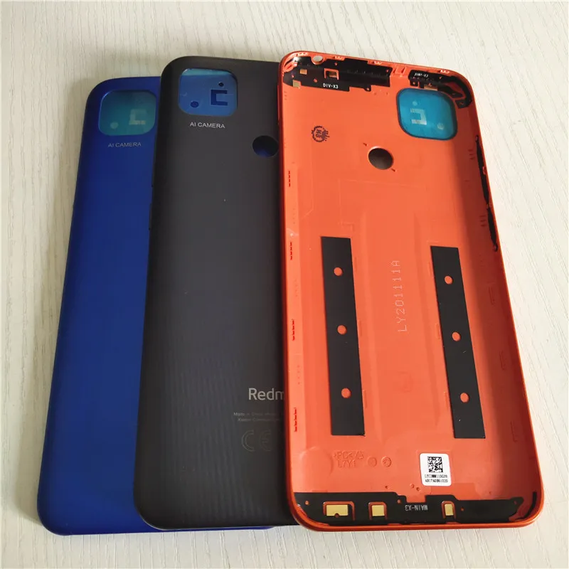 For Xiaomi Redmi 9C New Back Battery Cover Back Glass Panel Rear Housing For Redmi 9C Back Battery Cover + Side Key