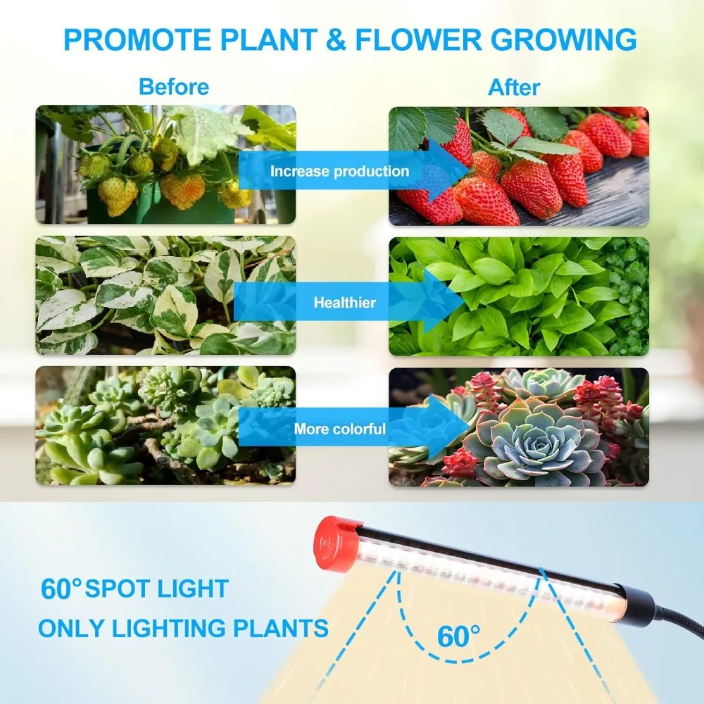 نظام إضاءة LED للنمو بقدرة 90 وات للنباتات الداخلية، حامل متضمن، مؤقت، مثالي للنباتات المنزلية الطويلة ونمو البونساي #5