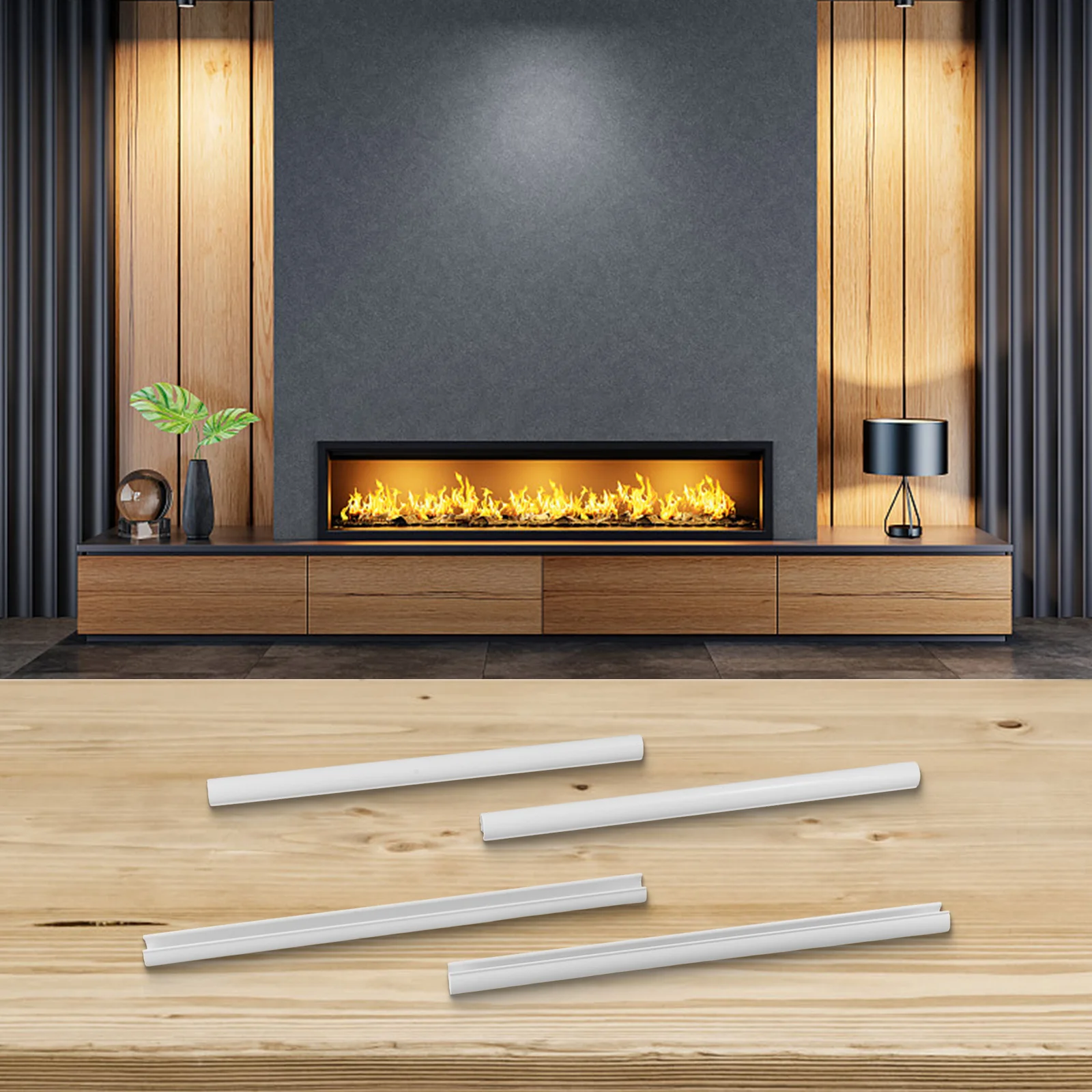 4 Radiator Pipe Covers Plastic Trim Designed to Fit 15mm Pipes for Aesthetic Enhancement of Heating Infrastructure