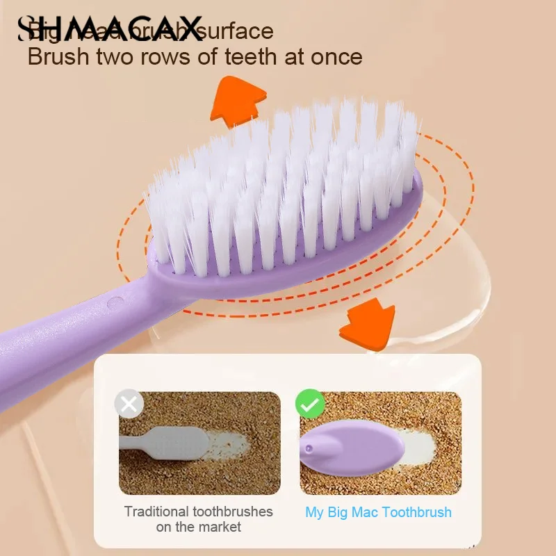 Big Head Toothbrush Oral Care Deep Cleaning Oral Cleaning Soft Bristle Couple Manual Toothbrush Cute Teeth Brush