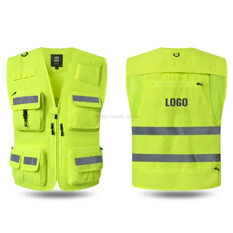 High Visibility Reflective Safety Reflective Vest Personalized Customized Night Cycling Work Clothes For Construction Workers