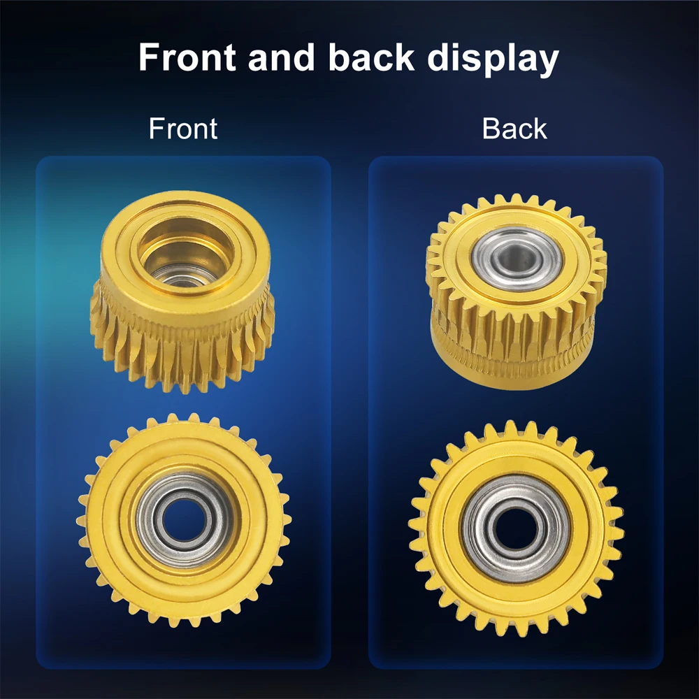Verbessertes Extruder-Zahnradsatz für Creality K1 K1C K1 Max Ender-3 V3 /V3 Plus, vernickeltes gehärtetes Stahl-DLC-Doppellager-Zahnräder – Detail 9