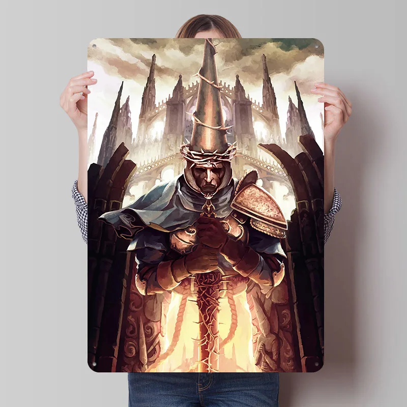 Placa Metálica Decorativa BLASPHEMOUS 2, Arte de Pared Personalizado, Letreros Metálicos Retro Vintage para Gamers, Decoración Moderna para el Hogar, Adornos para Dormitorio