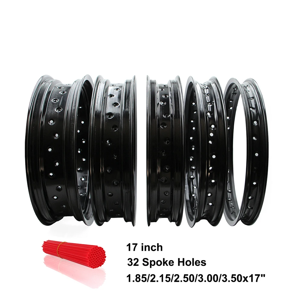 

Motocross 17 Inch 1.60x17"/1.85x17"/2.15x17"/2.50x17"/3.00x17"/3.50x17" Aluminum Alloy Rims Motorcycle 32 Spokes Holes Wheel Hub