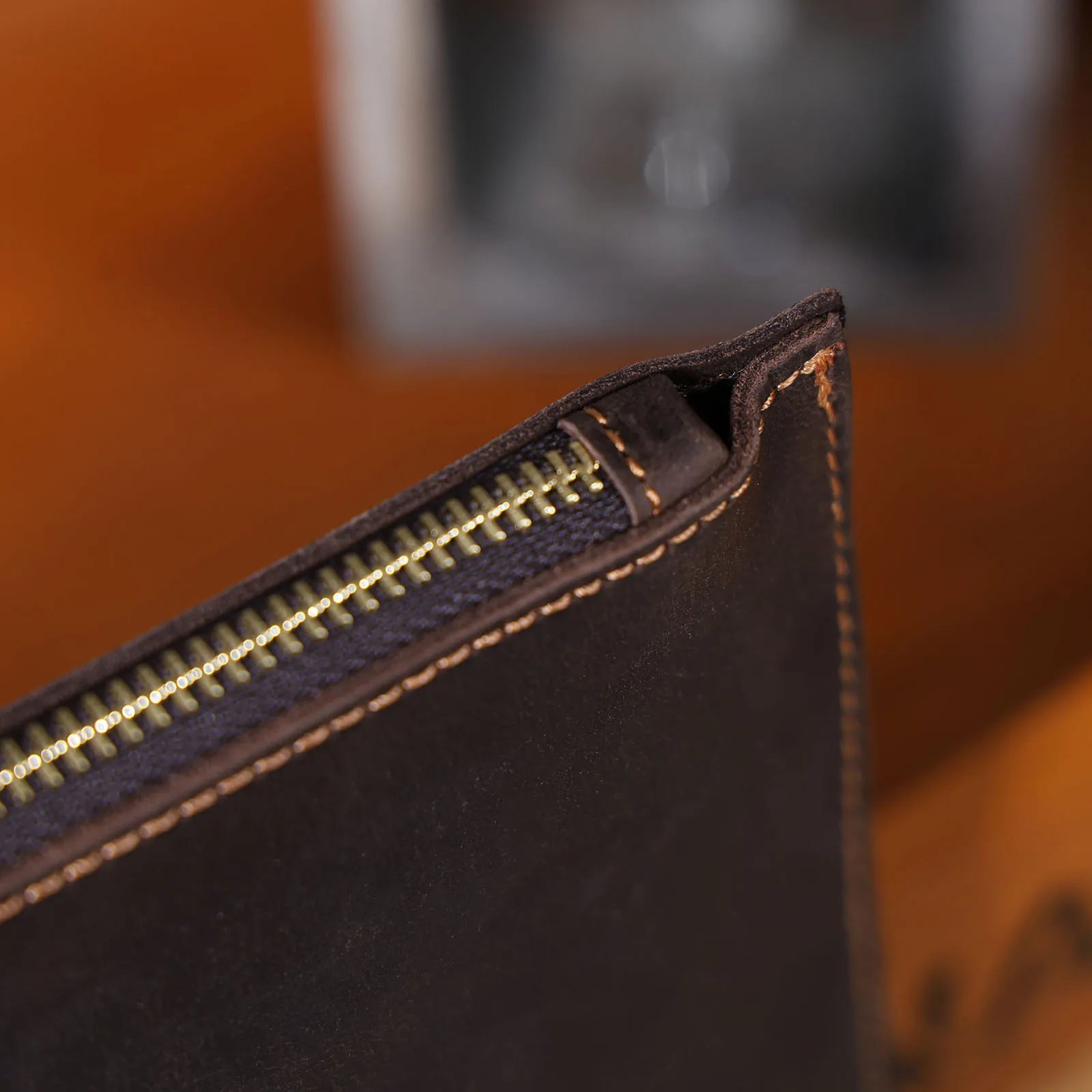 Vintage Echtleder Herren-Clutch-Tasche Lange Geldbörse für Männer Erstklassiges Leder Retro-Kartenhalter Handyhalter – Detail 13