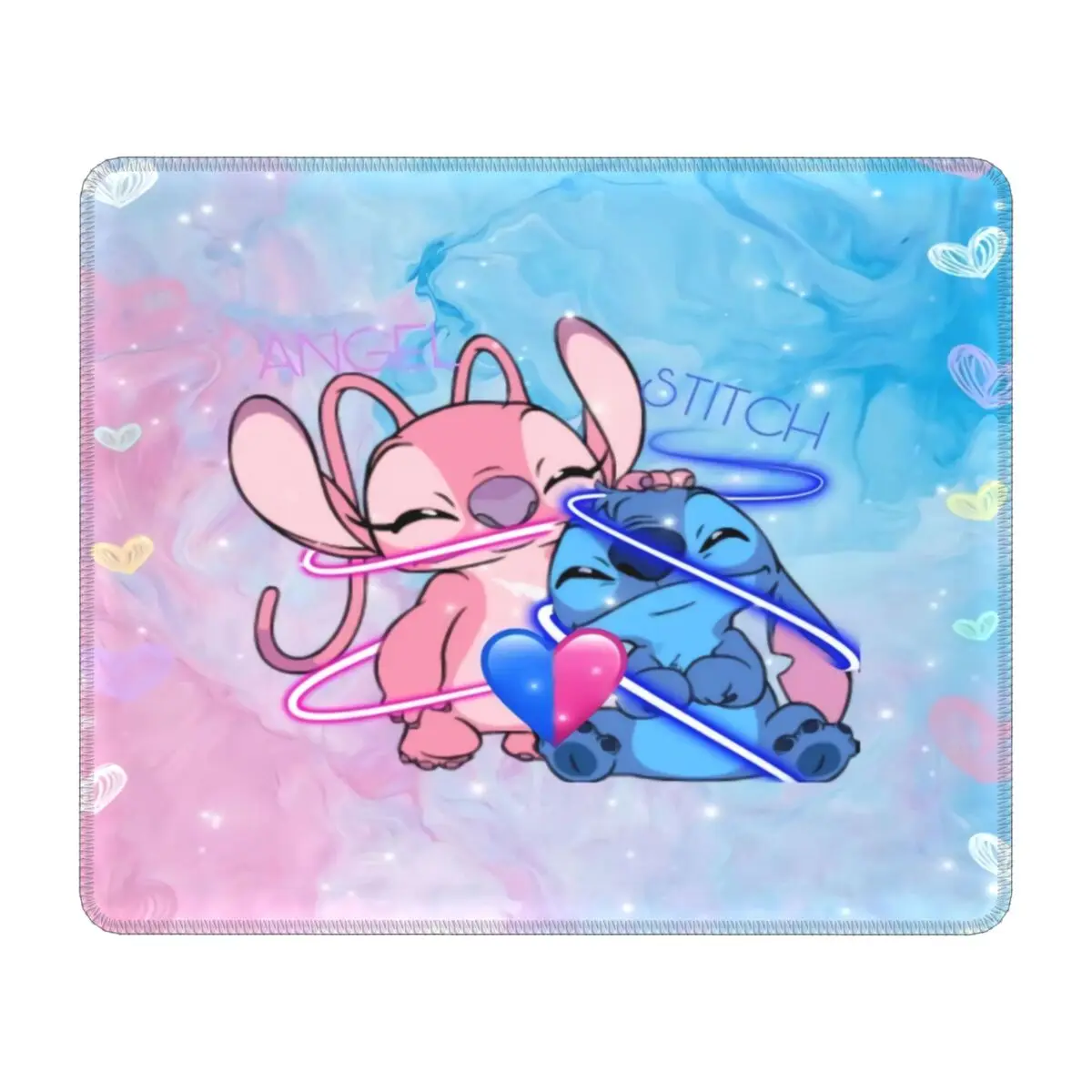 Ponto personalizado anjo amor coração dos desenhos animados mouse pad antiderrapante borracha mousepad com bordas costuradas duráveis portátil desktop mouse pad