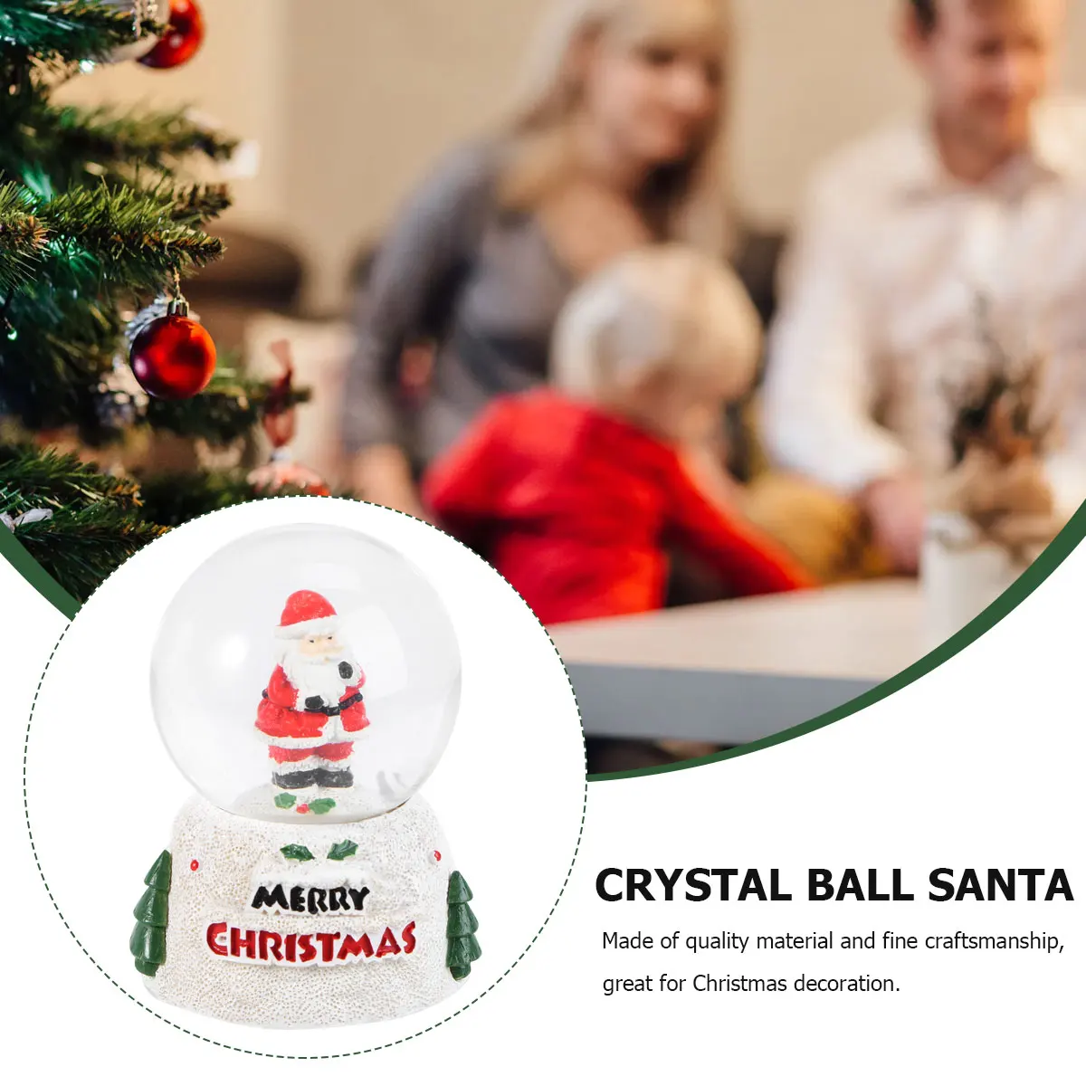 

1PC Joyful Santa Claus Adornment Crystal Holiday Decor for Christmas Party and Kids Gathering