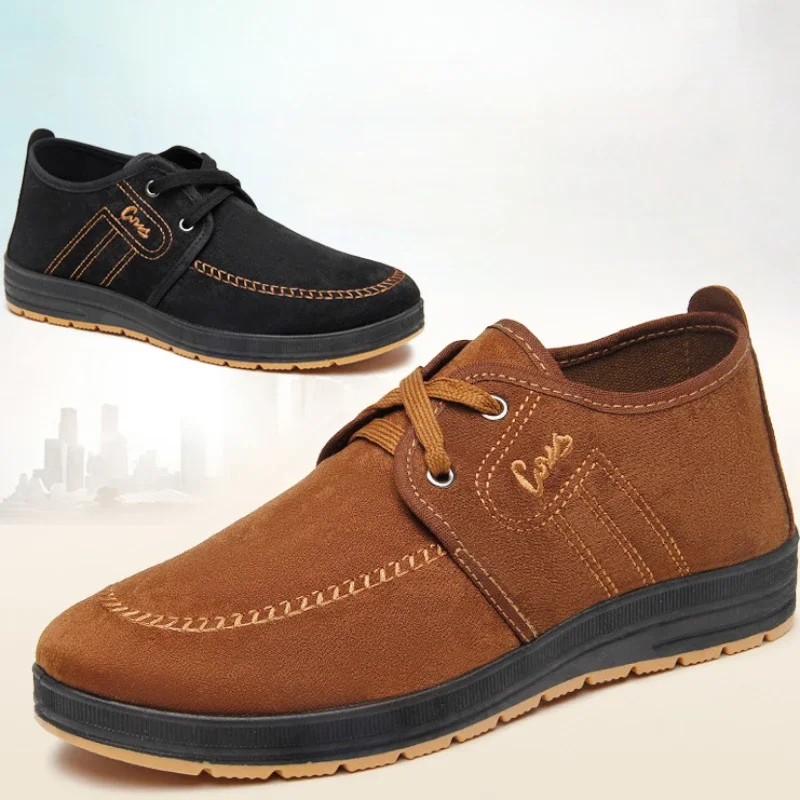 Men Shoes Casual Suede Slip on Flats for Man Comfortable Walking Sneakers Breathable Non Slip Work Shoes