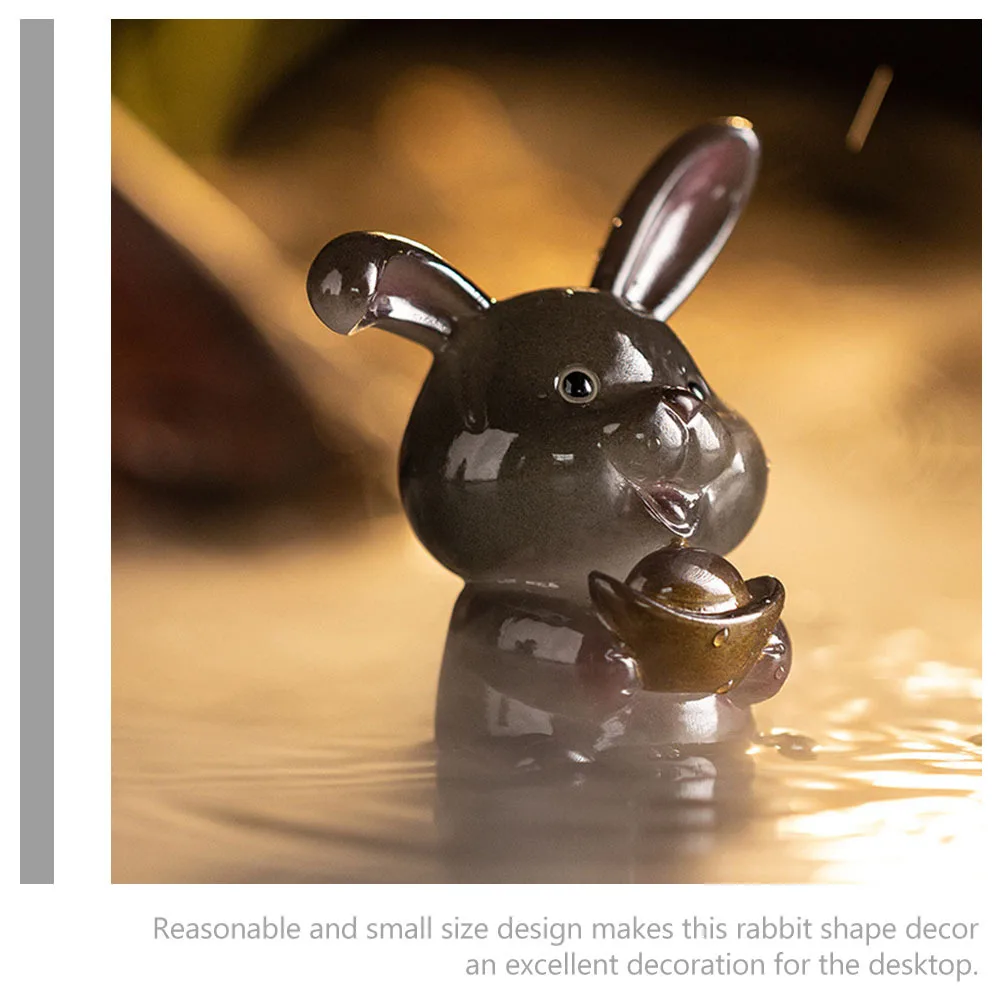

Color Changing Rabbit Tea Pet Resin Bunny For Kung Fu Tea Decoration Desktop Ornament Small Rabbit Shape Decorative Bunny Home