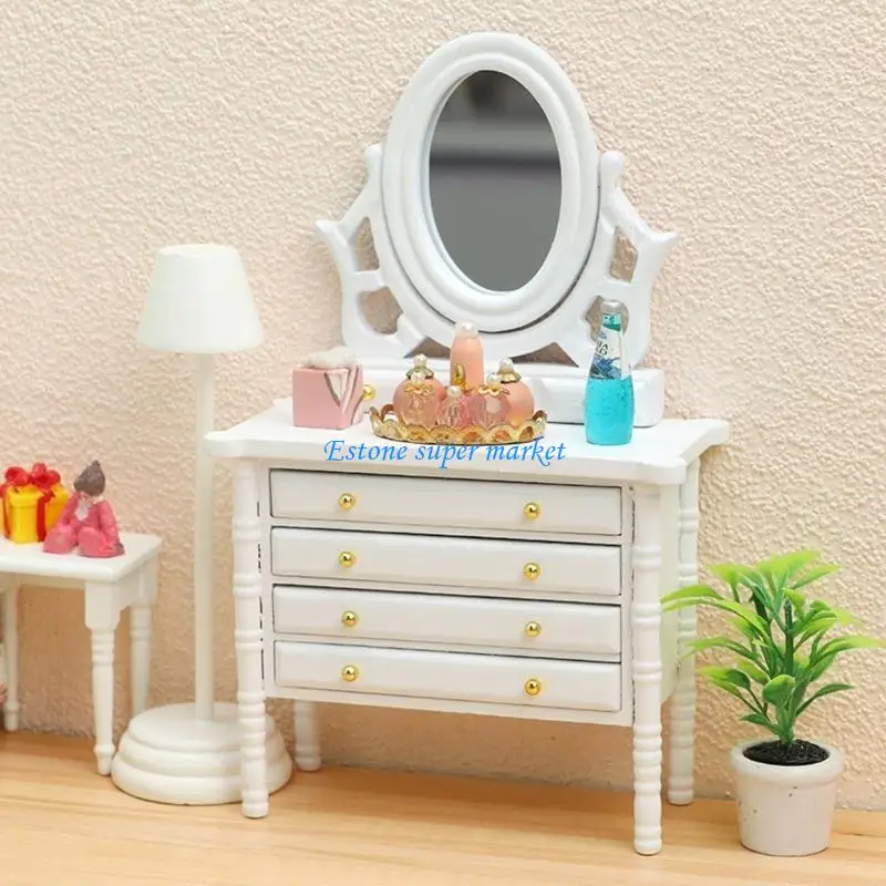 090b 1:12 Doll House Dresher Doll House Furniture jouet mini-miroir tiroirs miniatures
