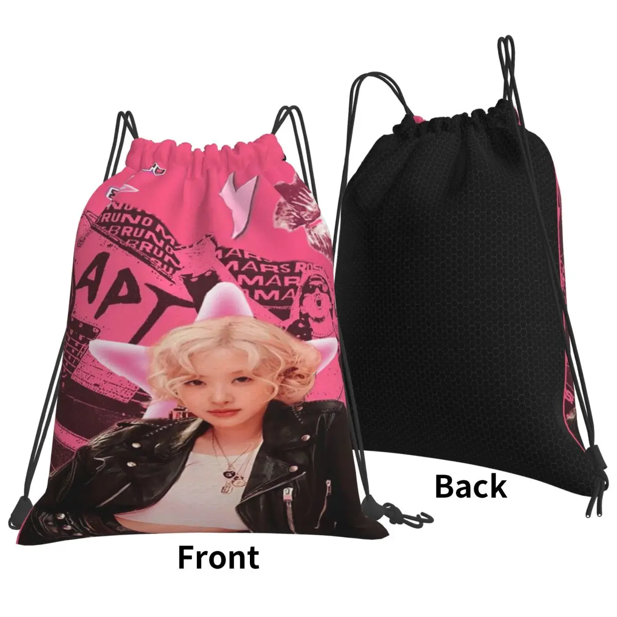 APT ROSE Bruno Mars Backpacks Portable Drawstring Bundle Pocket Sundries Bag Book Bags for Travel School