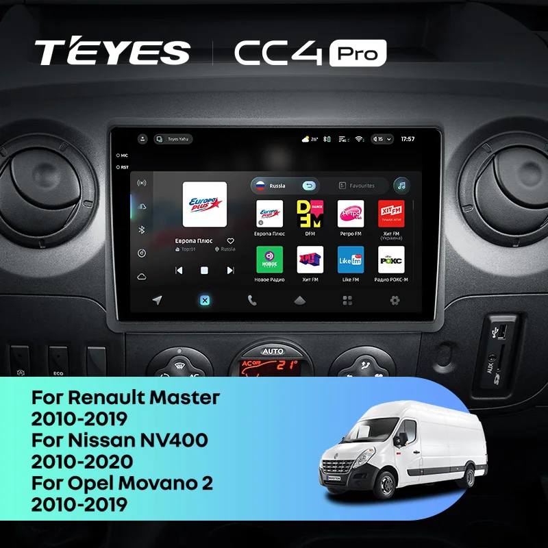 TEYES CC4 PRO For Renault Master For Opel Movano 2 2010 - 2019 For Nissan NV400 2010 - 2020 CarPlay Radio Car Play Auto 2DIN