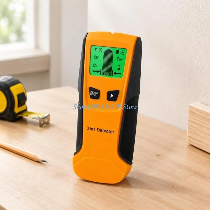 N5KC Studs Finder Wall Scanner with Center Guidance, Digital Display, and Two-Key Function Selection for Drilling Preparation