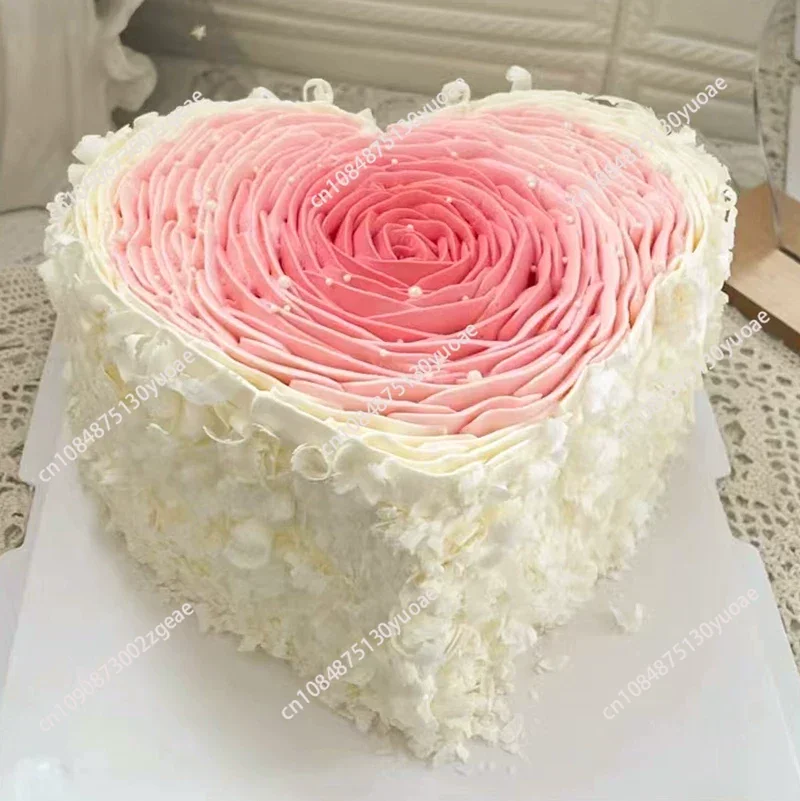 Simulated Rose Love Cake Model Fake Birthday Cake Sample Window Display Valentine's Day New Year Decoration Photography Props