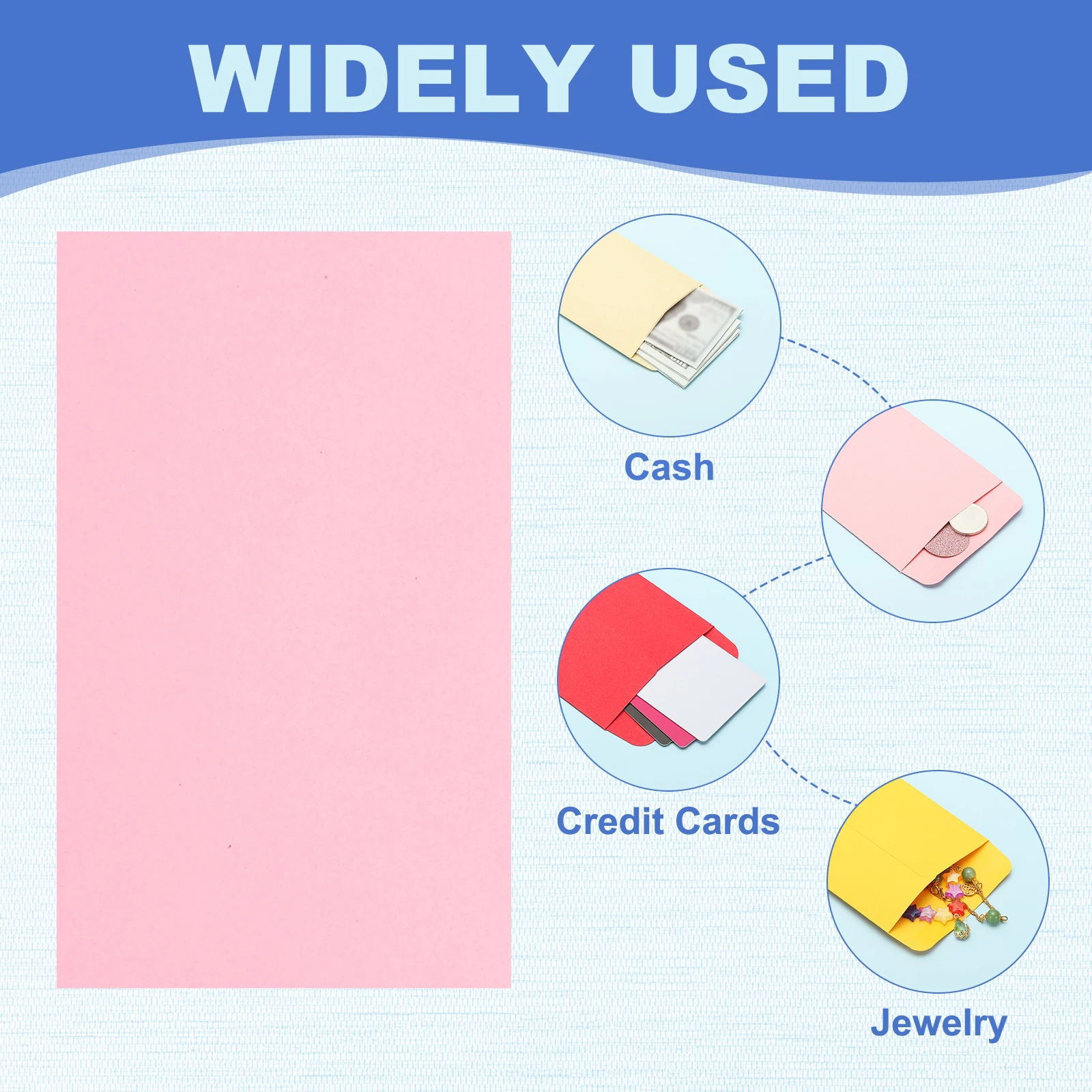 100Pcs 16.5x8.89cm Money Blank Paper Envelopes Gift Card Packaging Envelope Cash Envelopes Money Holder Bags for Checks Tickets