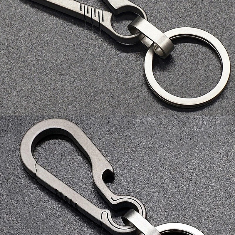 Titanium Buckles EDC Outdoor Tool Titanium Alloy Keychain Tiranium Buckle Key Ring Car Accessories Keychain Pendant Gift For Man