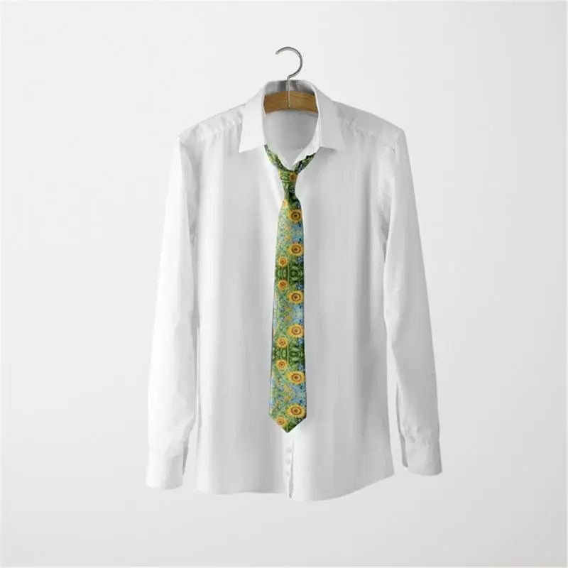 31BF Breathable Artistic Oil Painting Necktie For Gentlemen 8cm Traditional Width