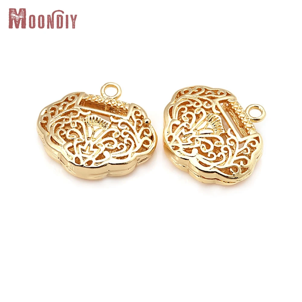 

18K Gold Color Brass Lucky Lock Charms Pendants High Quality Diy Jewelry Making Supplies Necklace Earrings Accessories for Women