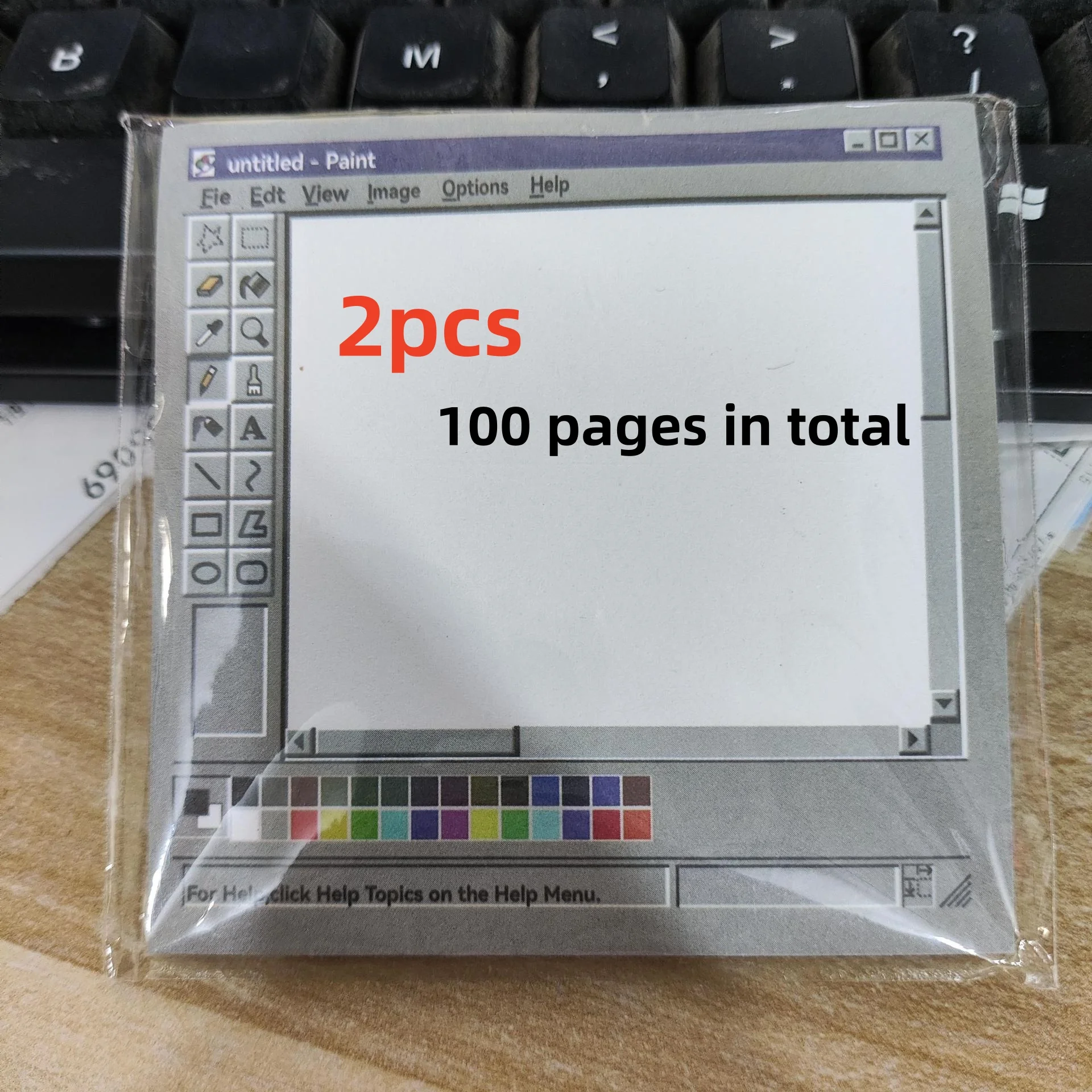 2 Packs Totaling 100 Sheets, Retro Computer Sticky Notes, Nostalgic Notepad Memo Pad, Vintage Windows Style Self-Adhesive Reminder Notes