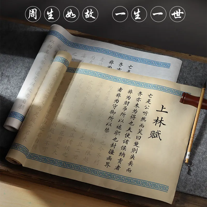 Shanglin Fu Calligraphy Sticker Hairpin Blossom Small Regular Script Brush Xuan Paper Red Drawing Complete 5-meter Long Roll Pen