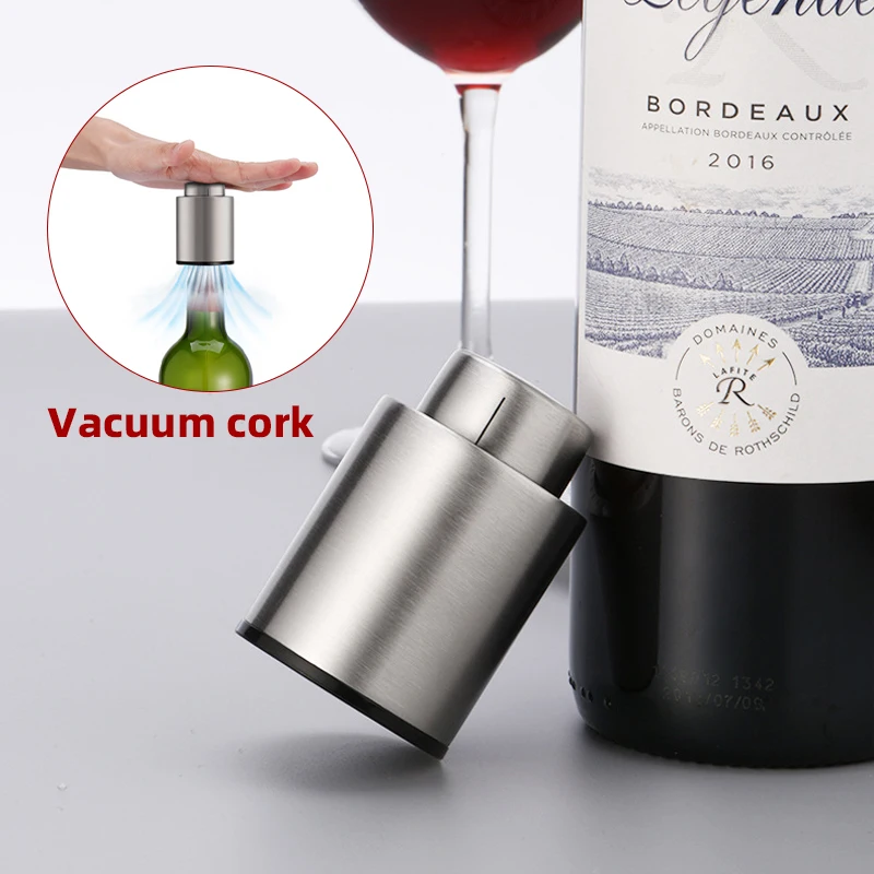 

BOLTIFY Polished Stainless Steel Red Wine Closure Bottle Wine Vacuum Stopper With Date Mark ,Bottle Hat Champagne Stoppers Pump