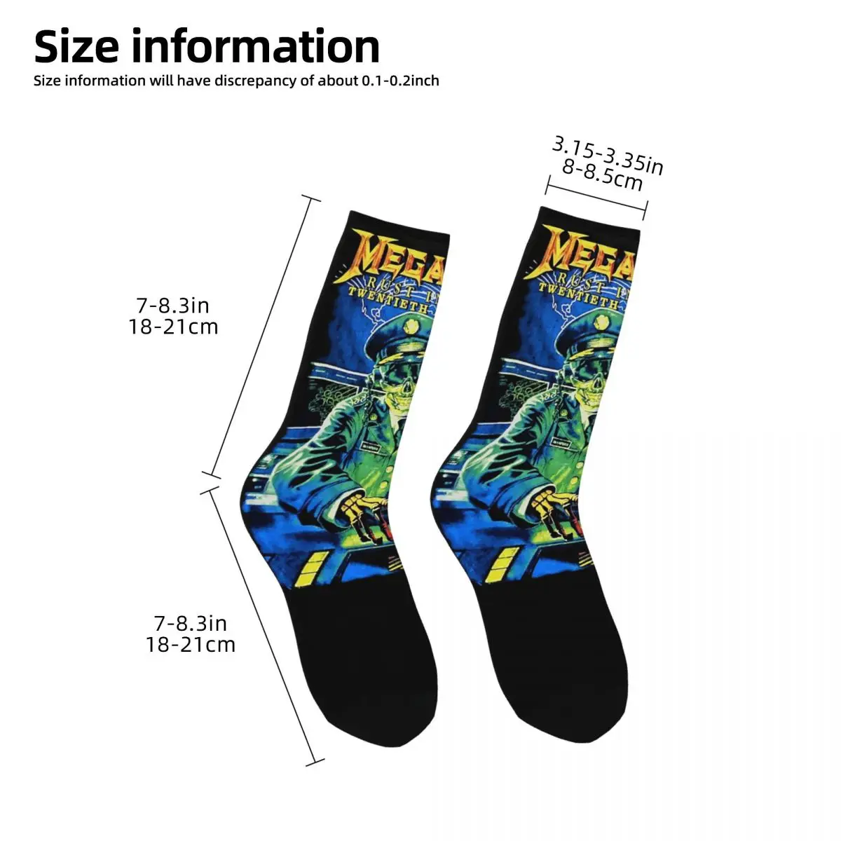 Megadeths Skull Socks Men Women Polyester Funny Happy Metal Music Socks Spring Summer Autumn Winter Middle Tube Socks Gift