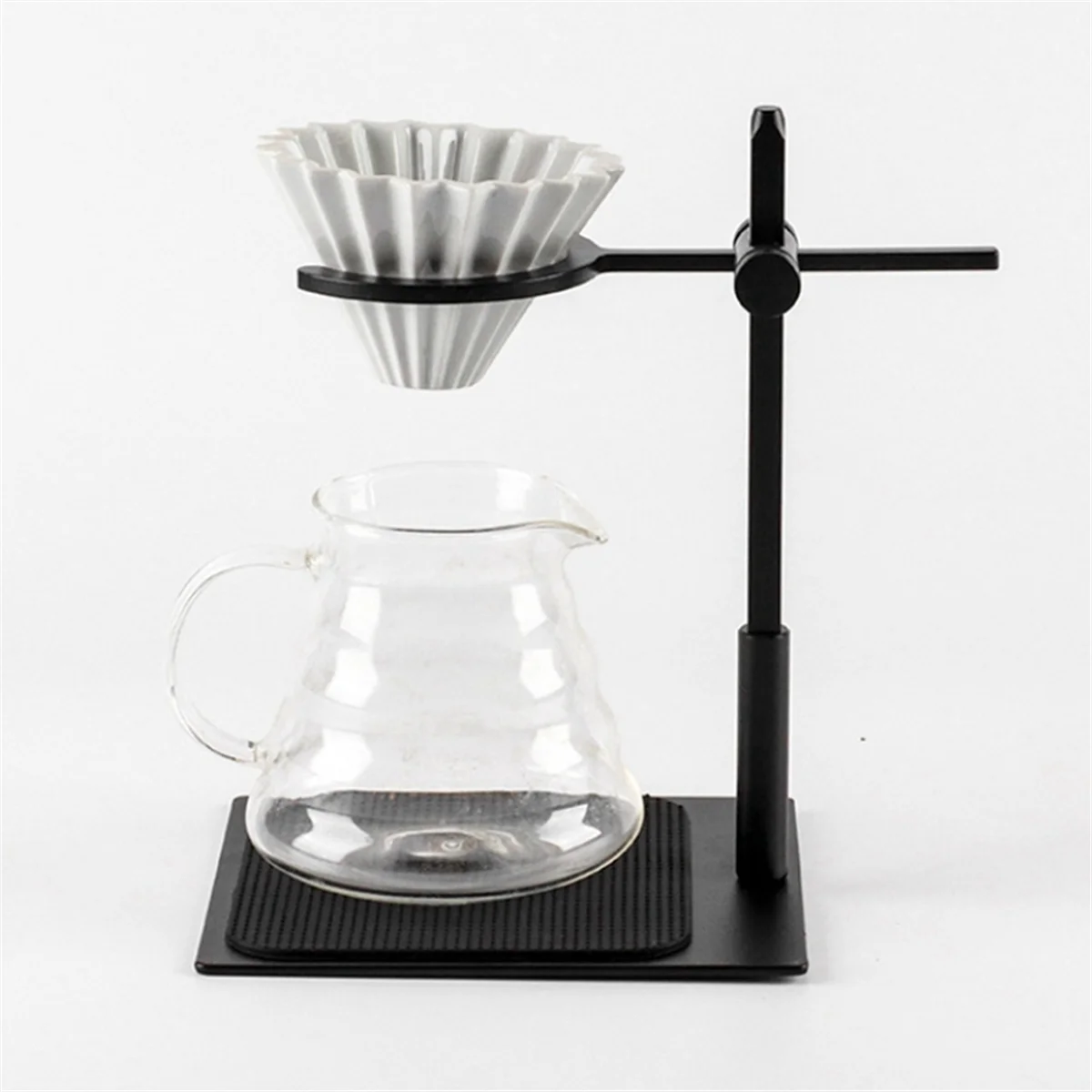 

MLGB Adjustable Double Filter Cup Holder for Pour over Coffee Maker, Aluminum Alloy Dripper Stand, Coffee Drip Brewer Rack